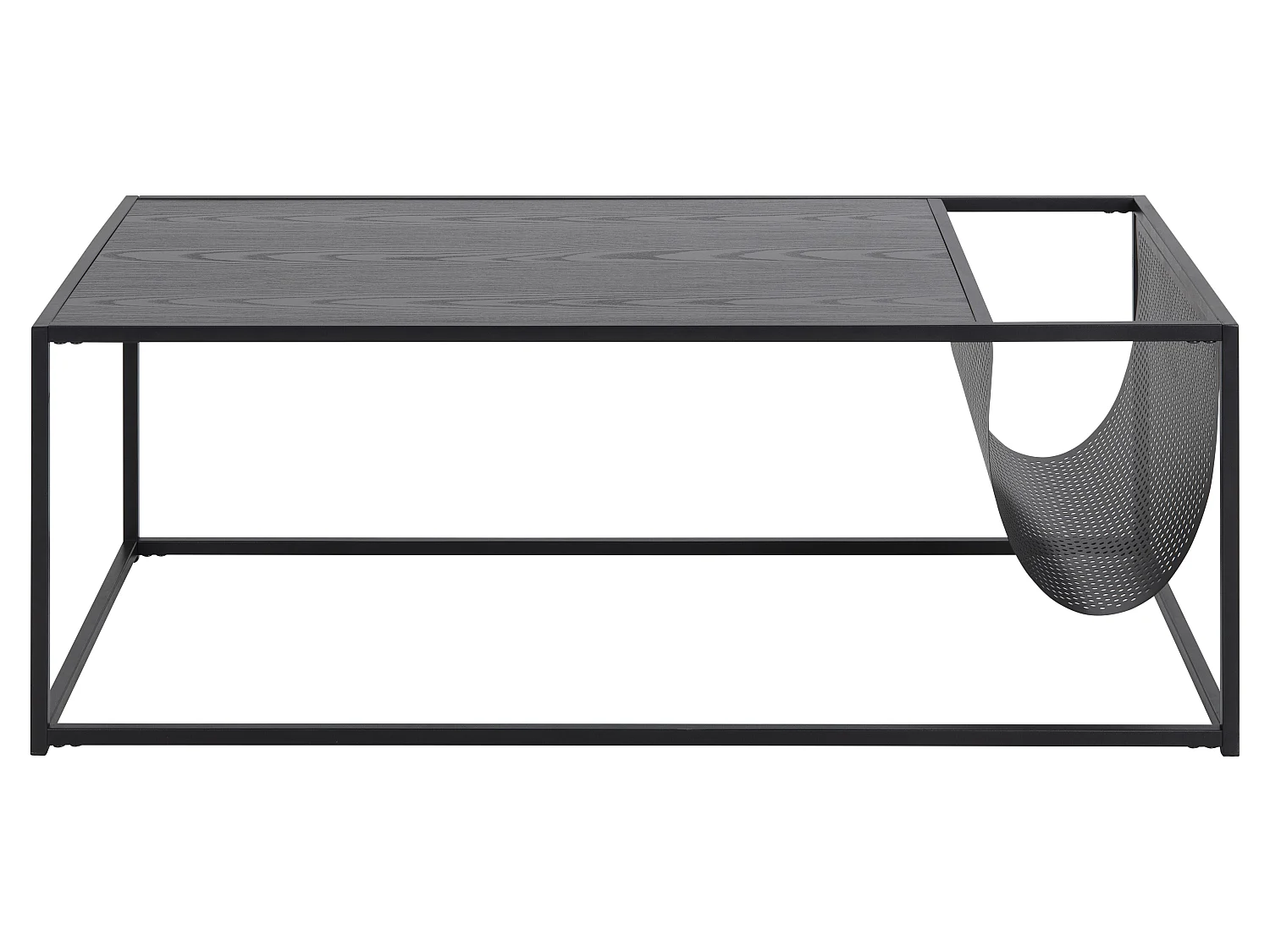 Sea Table basse avec porte-journaux, noir.