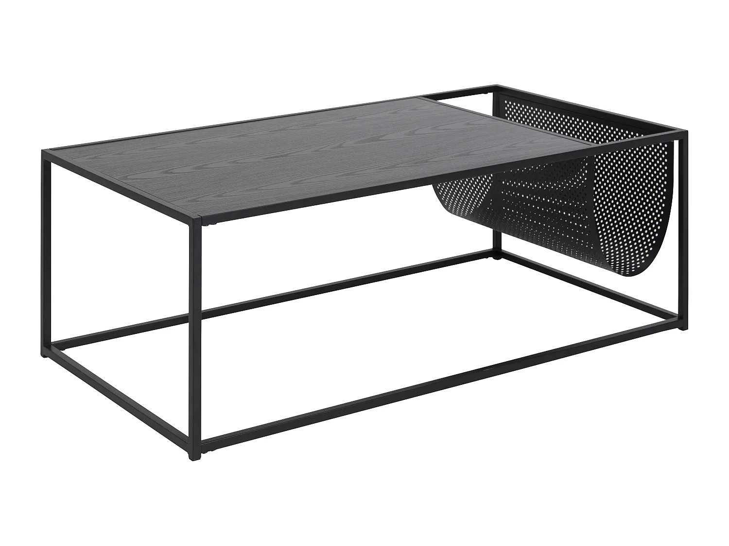 Sea Table basse avec porte-journaux, noir.