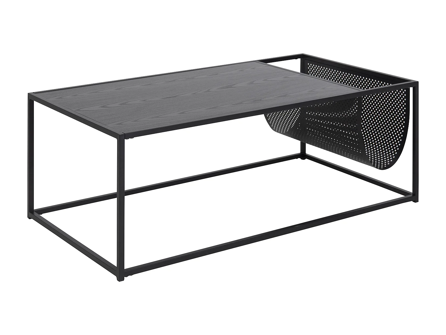 Sea Table basse avec porte-journaux, noir.