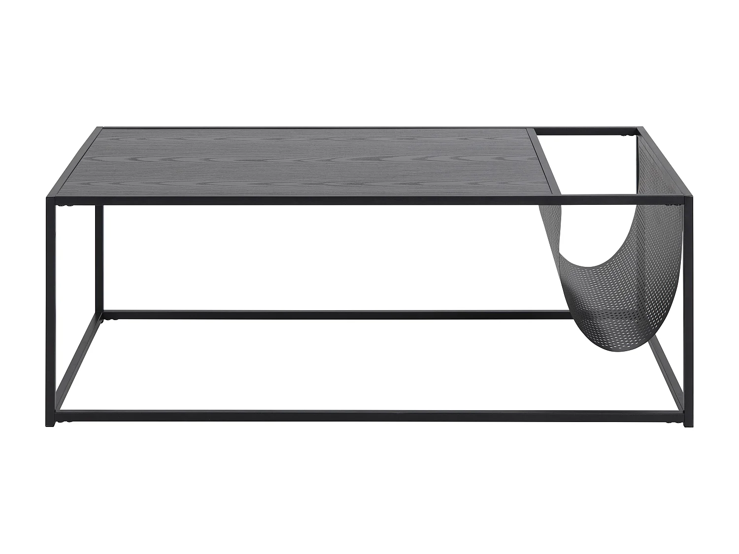 Sea Table basse avec porte-journaux, noir.