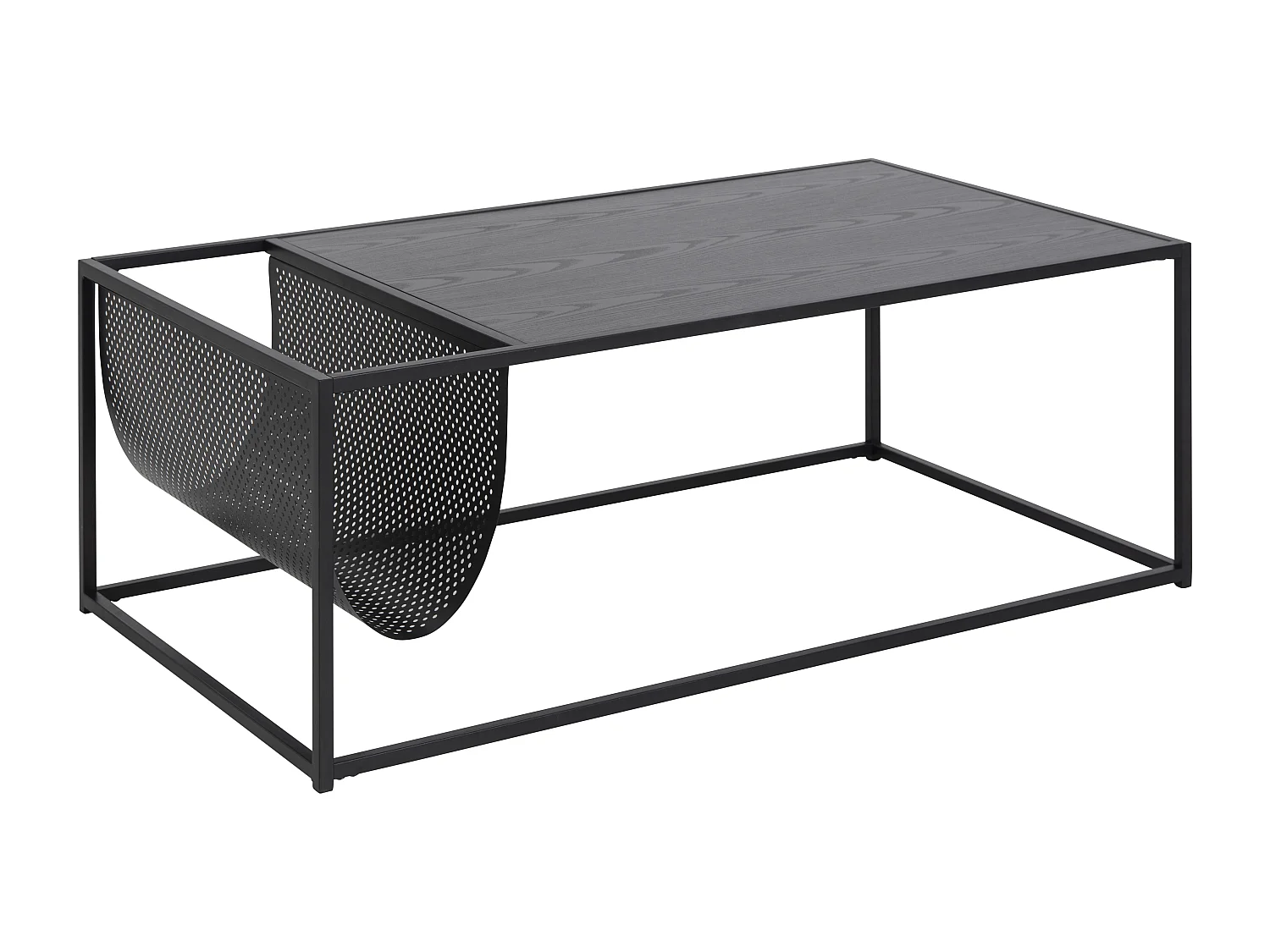 Sea Table basse avec porte-journaux, noir.