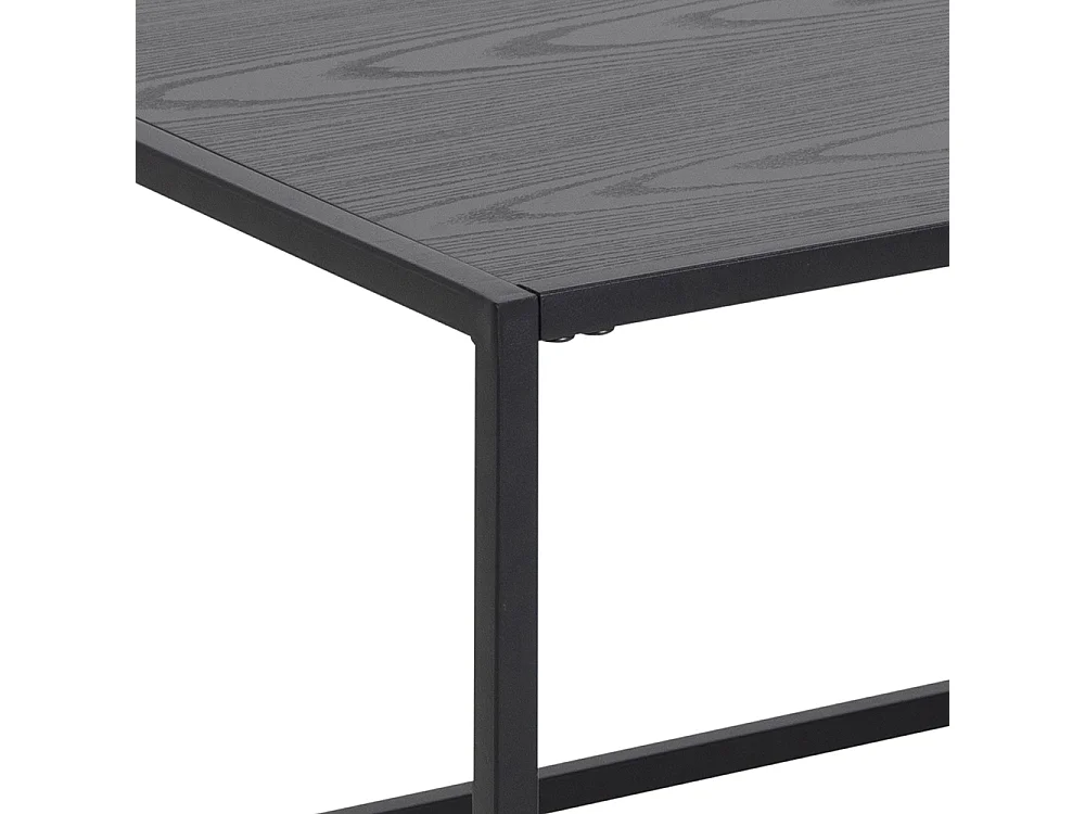 Sea Table basse avec porte-journaux, noir.