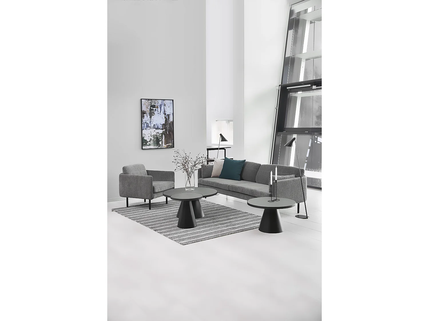 Sun Table basse Ø85 cm, noir.