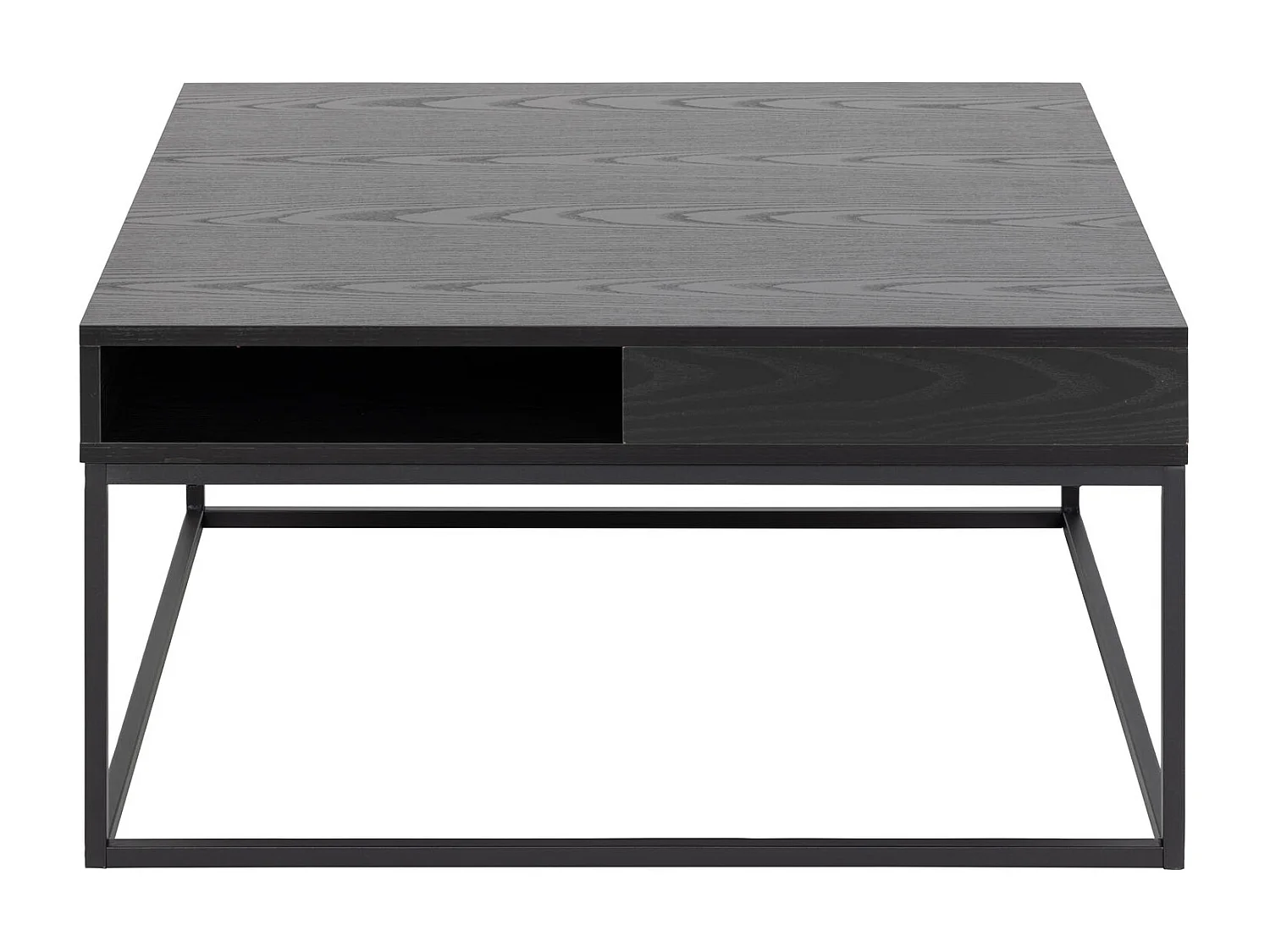 Willes salontafel 80 x 80 cm met open vak zwart.