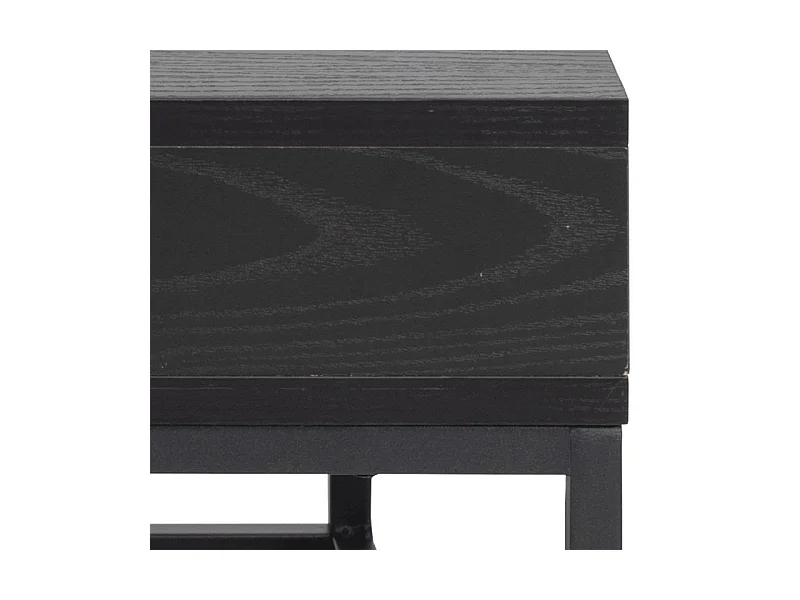 Willford Table basse 80 x 80 cm, avec espace de rangement ouvert, noir.