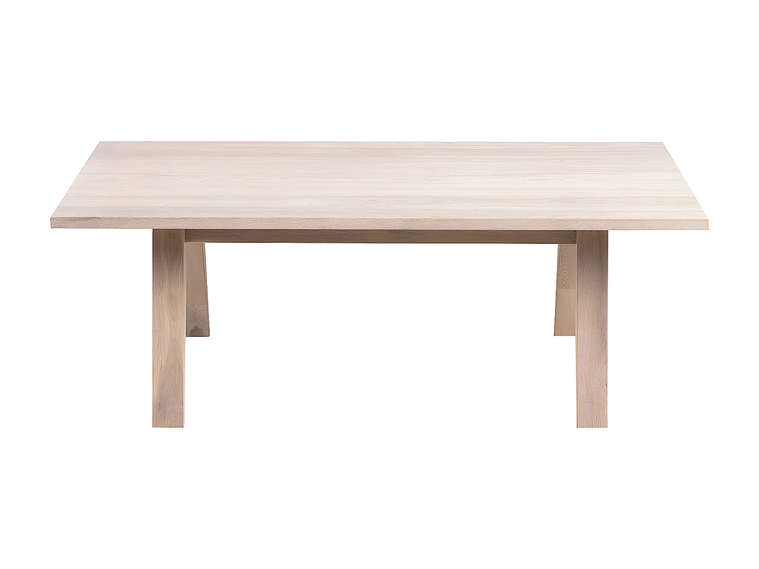 Align Couchtisch in Eiche massiv und Furnier weiss gelaugt.