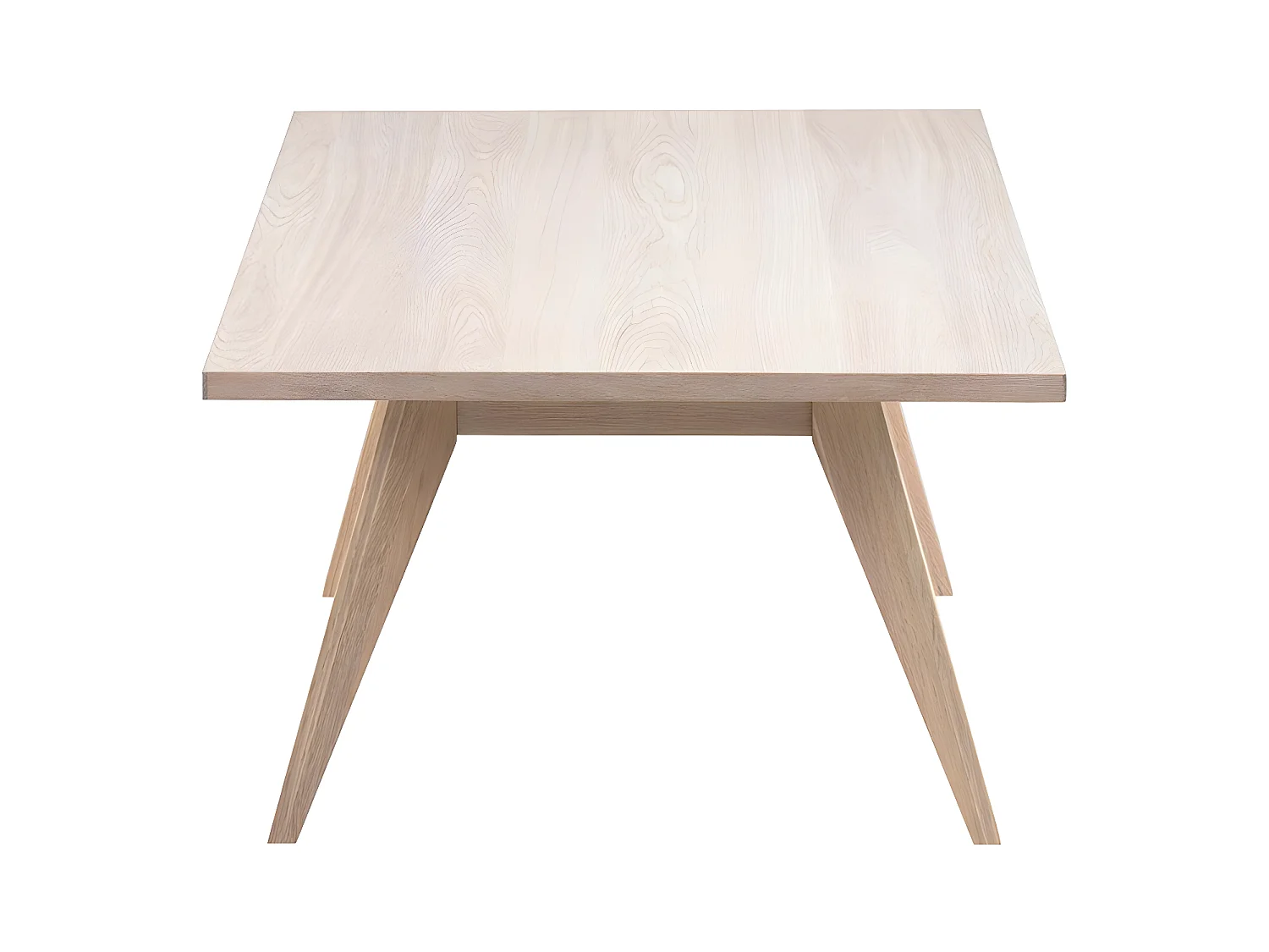 Align Couchtisch in Eiche massiv und Furnier weiss gelaugt.