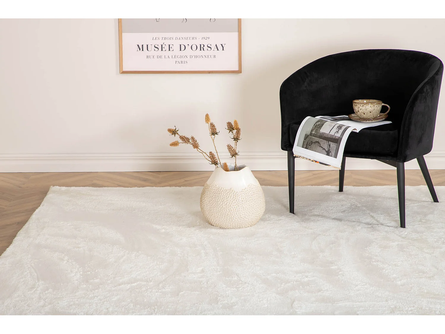 Blanca vloerkleed 300x200 cm polyester wit.