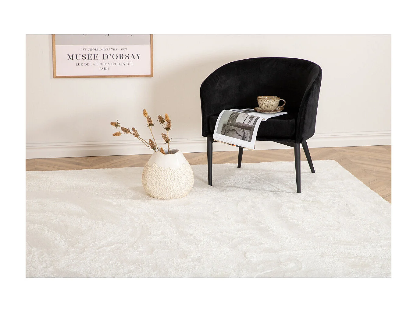Blanca vloerkleed 300x200 cm polyester wit.