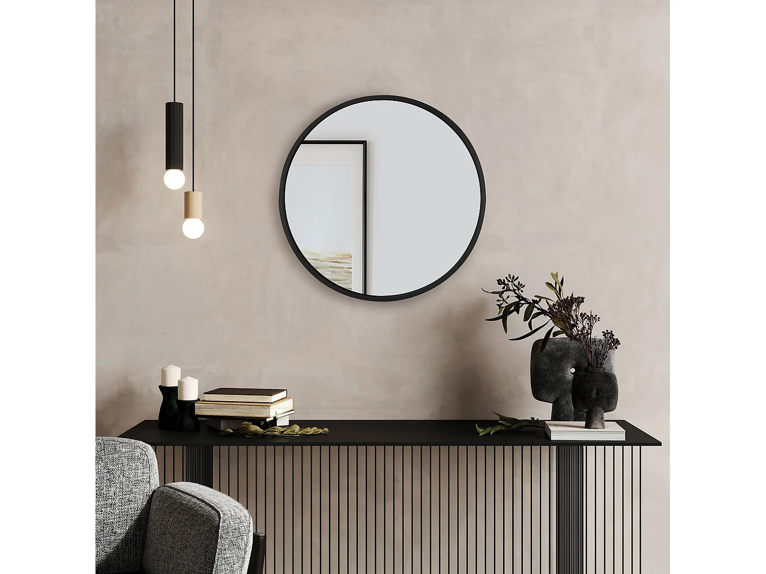 Espejo de pared Espejo decorativo Espejo para colgar Espejo redondo para pasillo