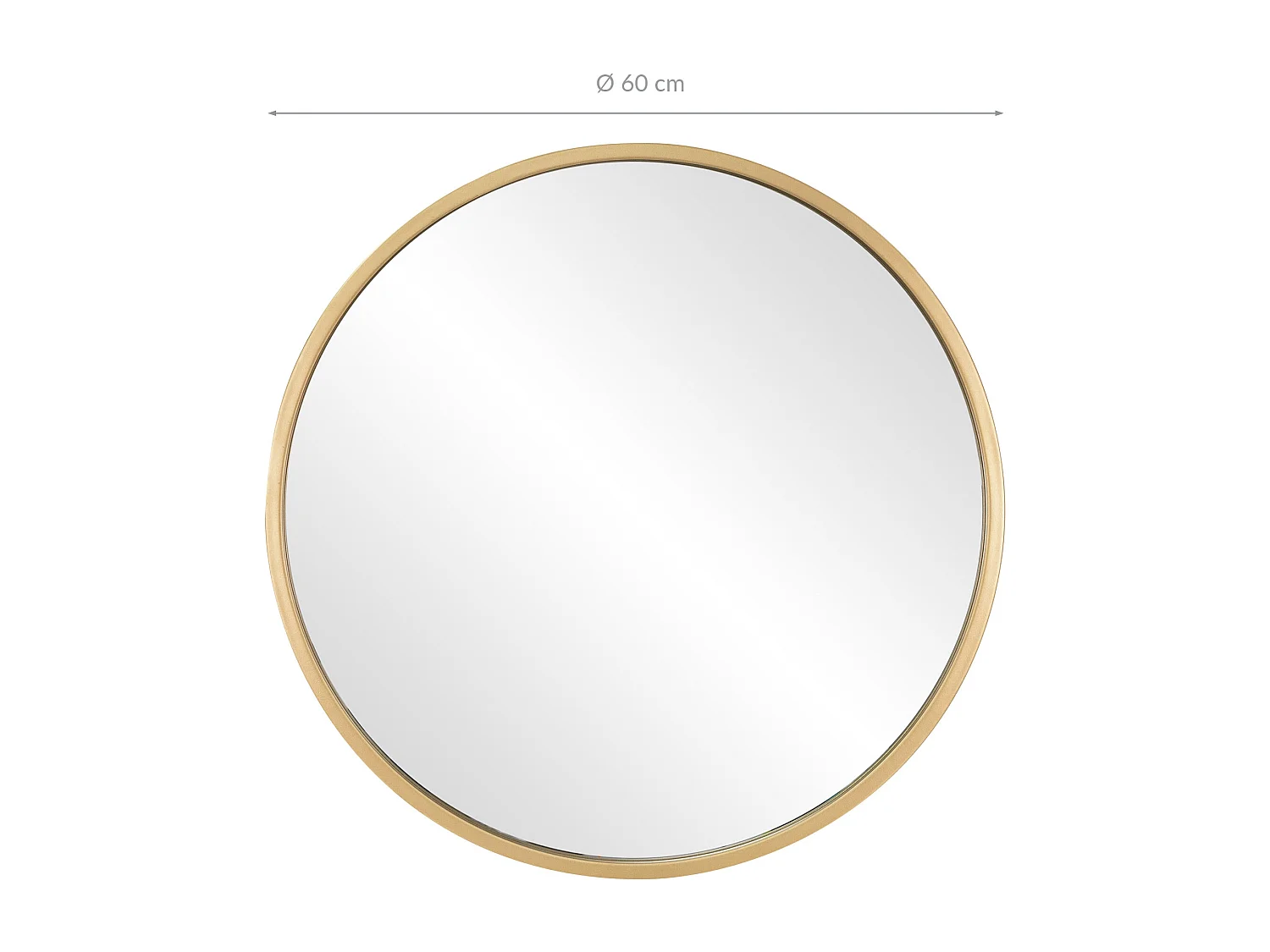 Miroir mural rond doré miroir suspendu décoratif maquillage salon/chambre Ø60 cm