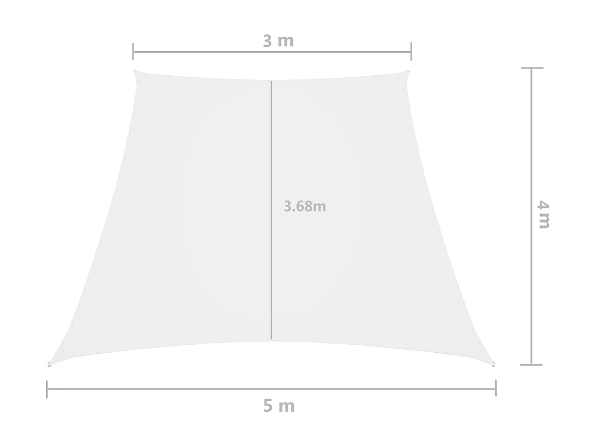 Telo parasole vela parasole trapezio tessuto Oxford 3/5 x 4 mt bianco 02_0009774
