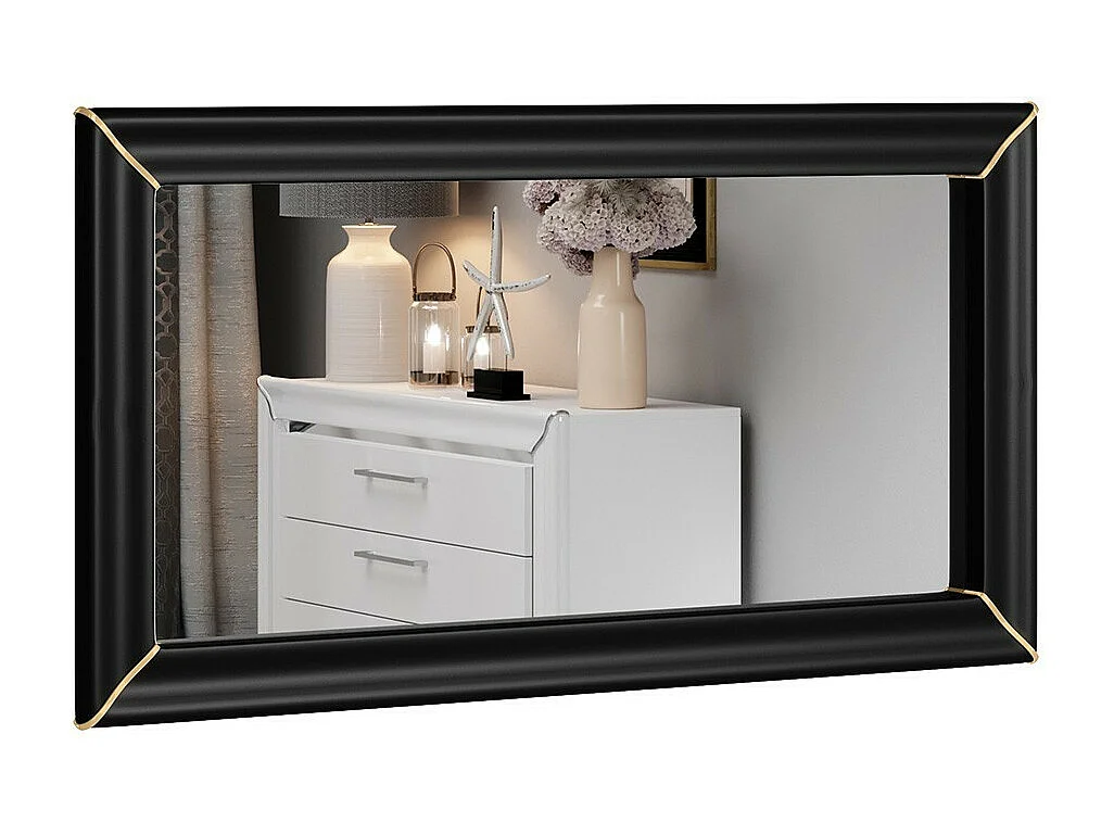 Grand miroir noir et doré collection DOHA. Accessoire idéal pour votre chambre ou salle à manger