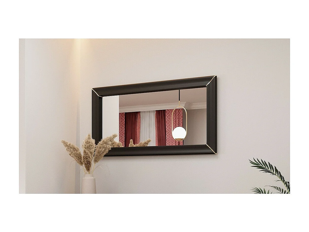 Grand miroir noir et doré collection DOHA. Accessoire idéal pour votre chambre ou salle à manger