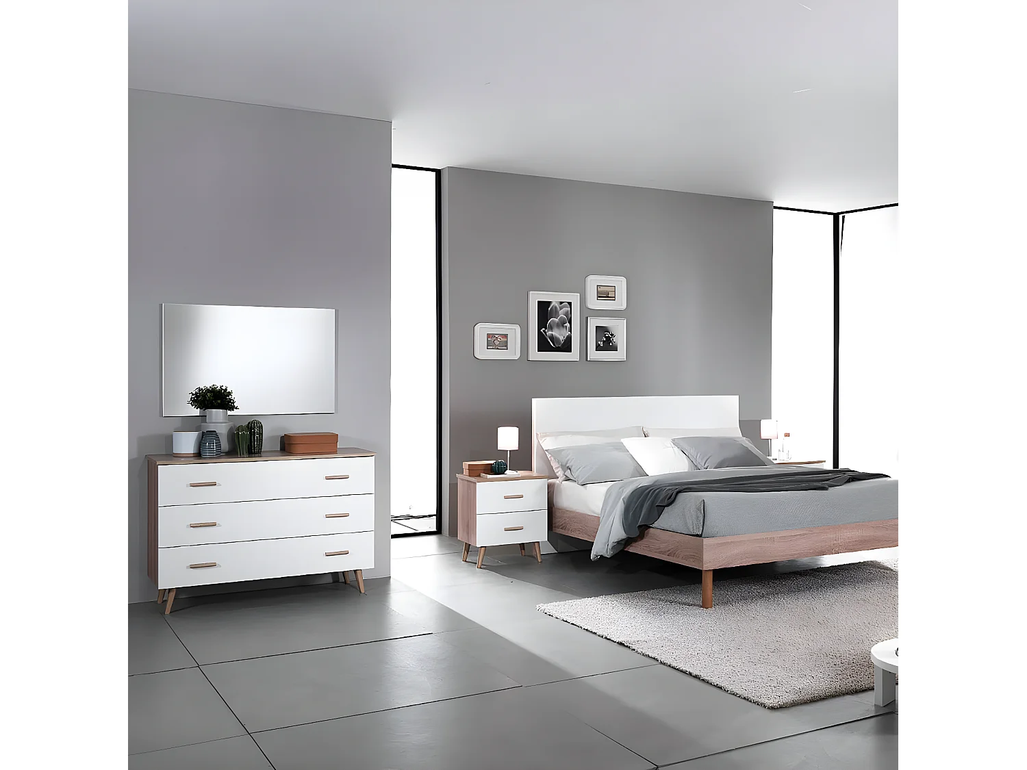 PREEM - Miroir Rectangulaire 60x90cm Blanc