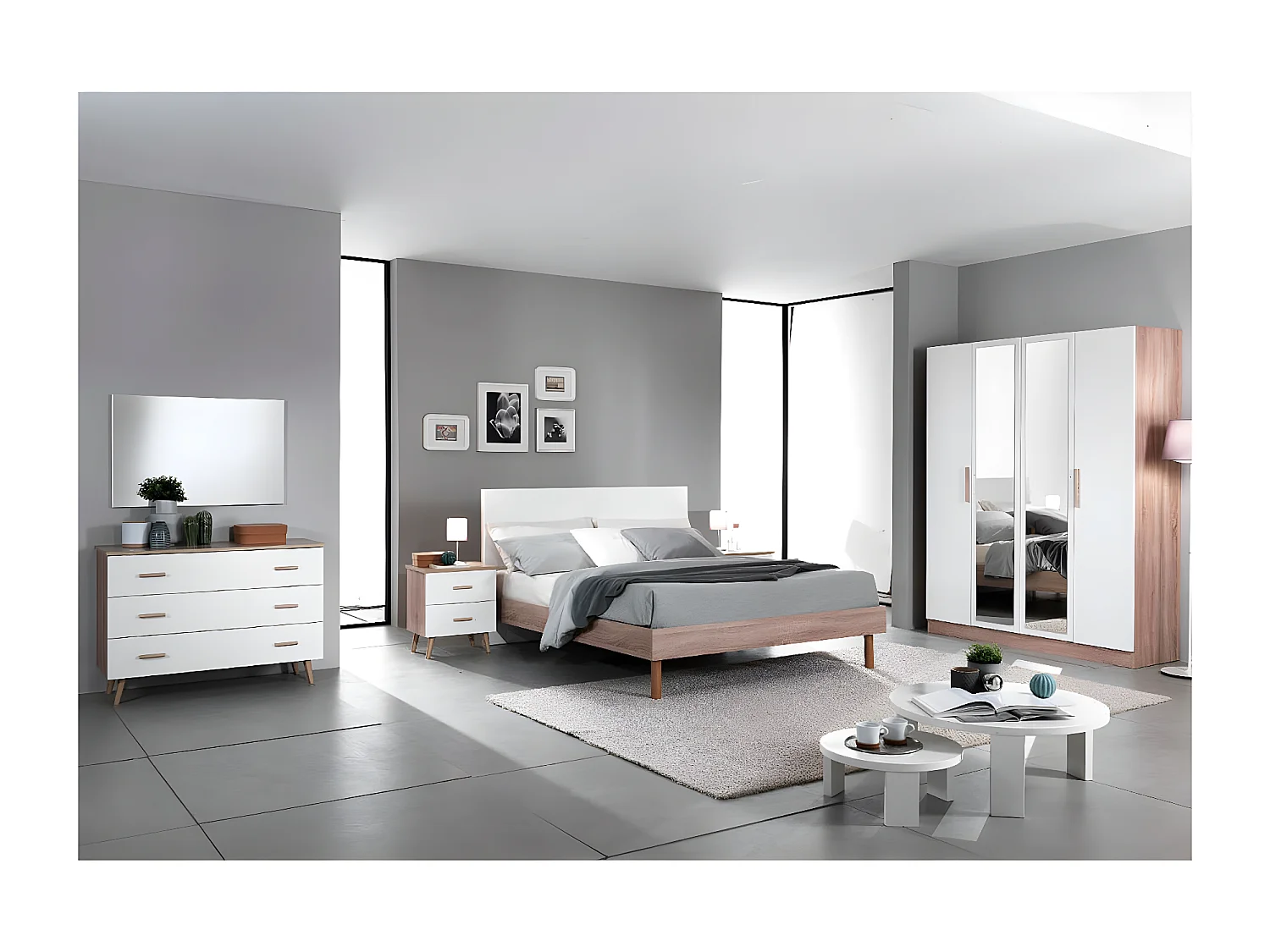 PREEM - Miroir Rectangulaire 60x90cm Blanc