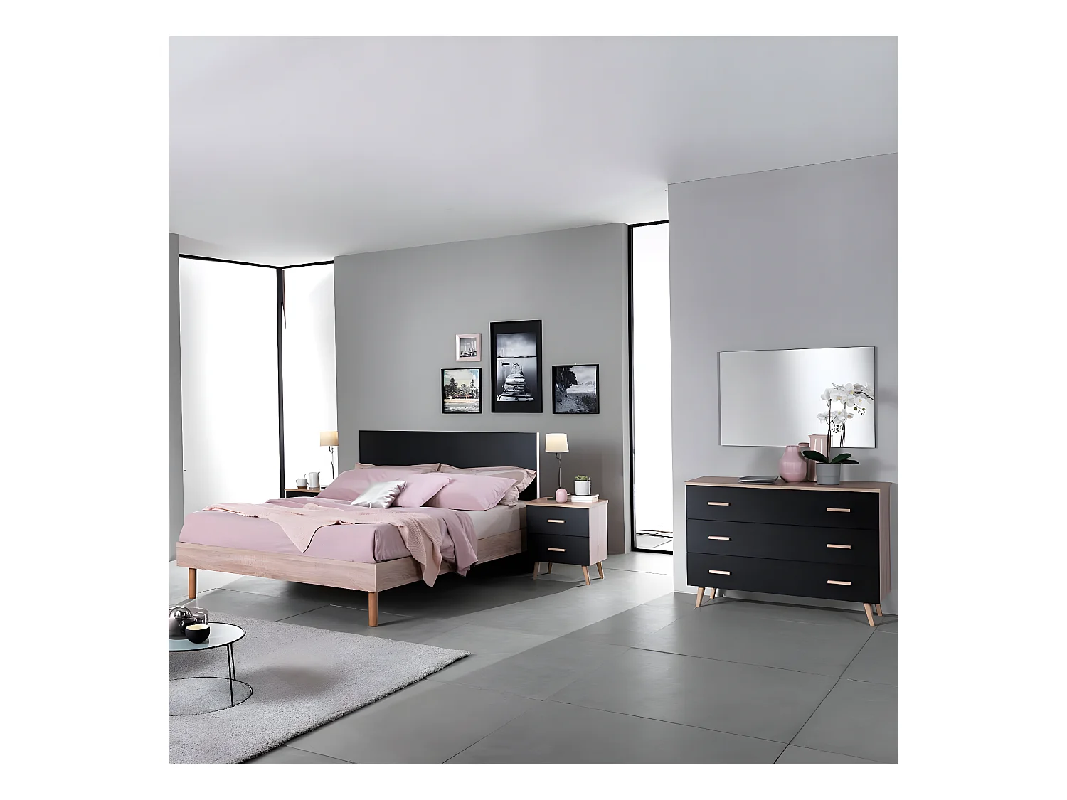 MAELYS - Miroir Rectangulaire 60x90cm Noir