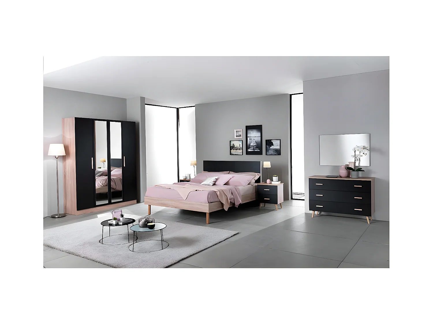 MAELYS - Miroir Rectangulaire 60x90cm Noir