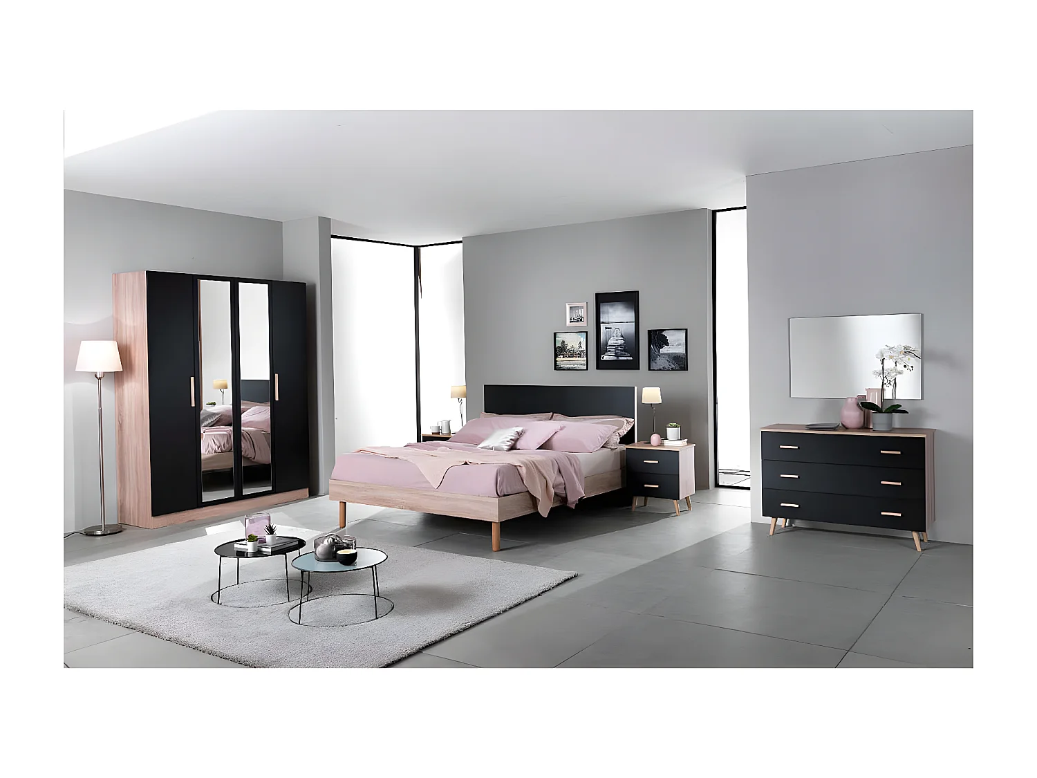 MAELYS - Miroir Rectangulaire 60x90cm Noir