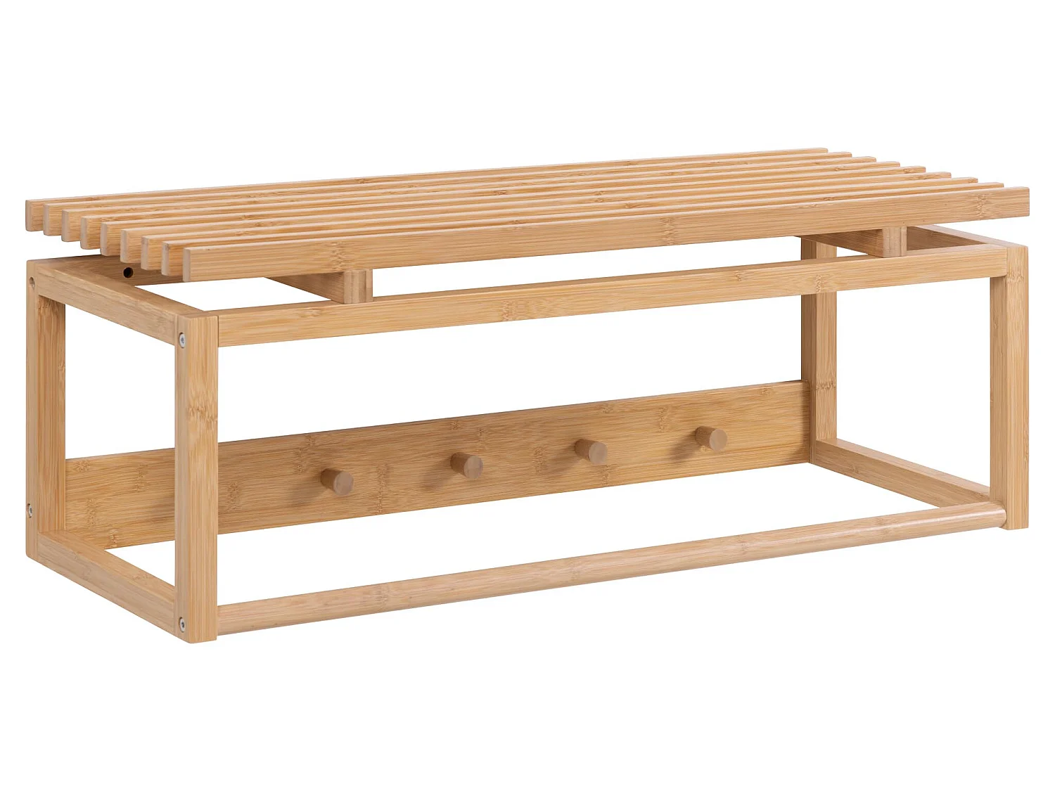 Balou kapstok 1 plank og 4 haken bamboe.