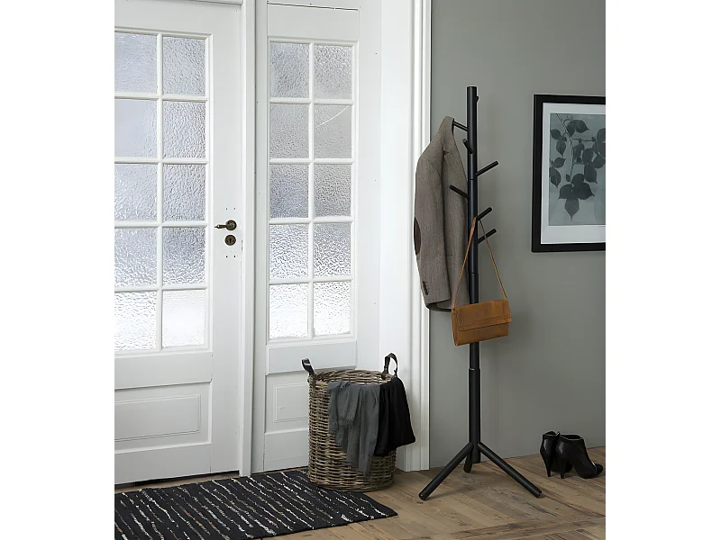 Bella Portemanteau en bois, noir laqué.