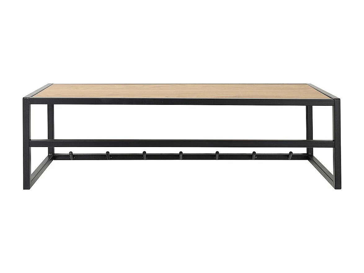 Sea kapstok 1 plank 7 haken zwart.