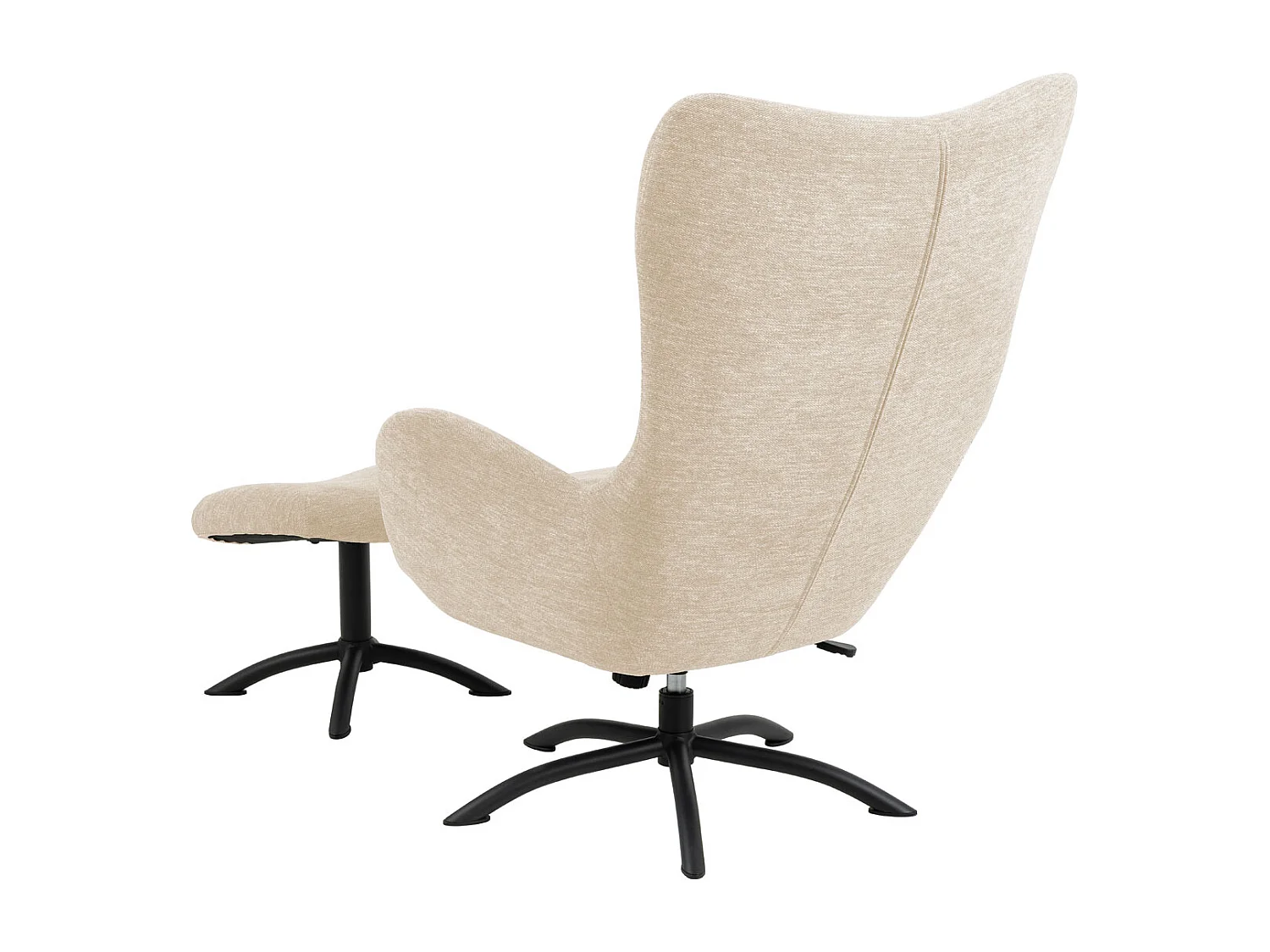 Talgarth Sessel Relaxsessel mit Hocker cremefarben, schwarz.