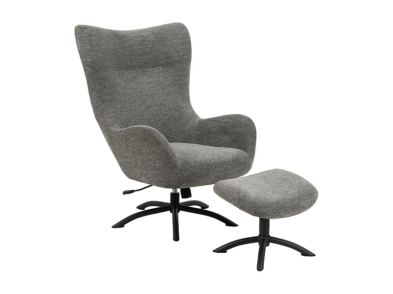 Talgarth Fauteuil relax avec tabouret, anthracite.