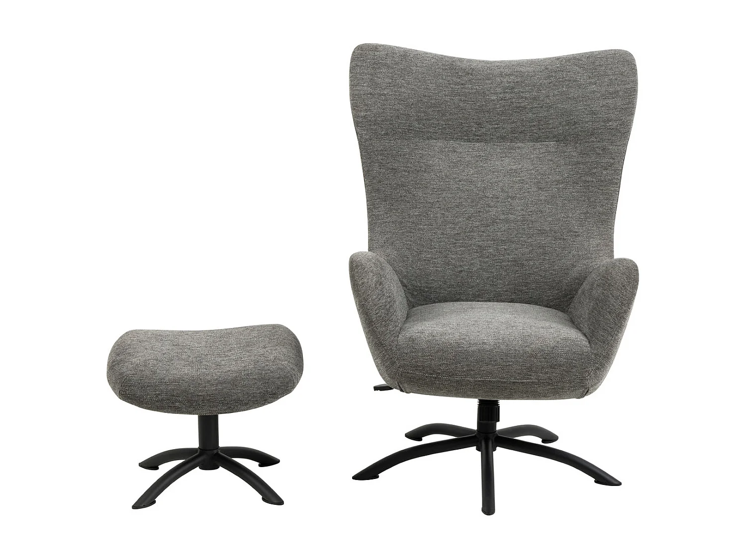 Talgarth Fauteuil relax avec tabouret, anthracite.