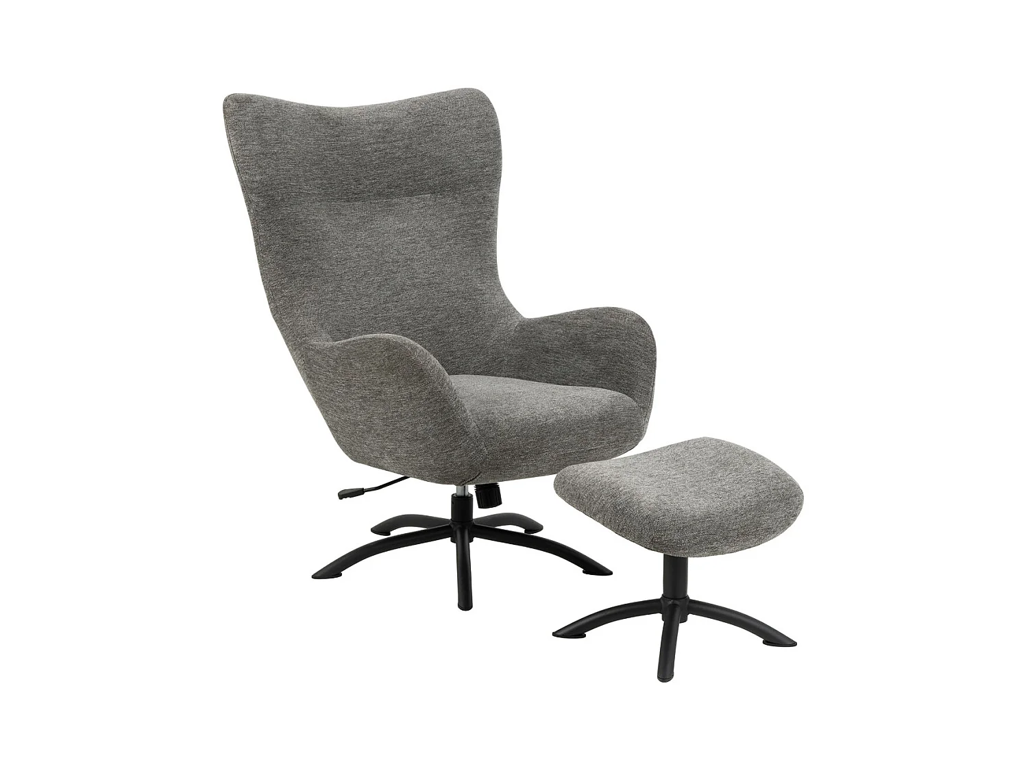 Talgarth Fauteuil relax avec tabouret, anthracite.
