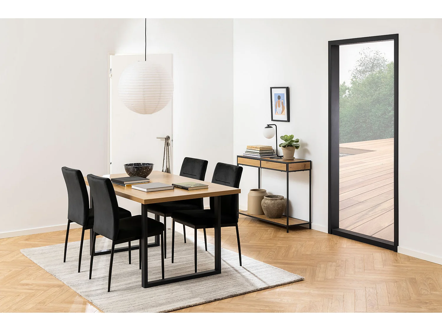 Demi Chaise de salle à manger, noir.