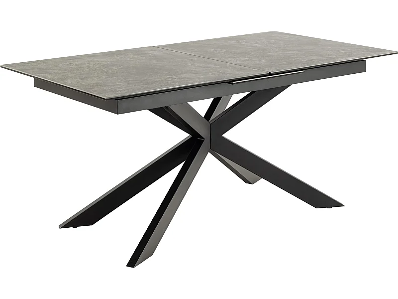 Irwine table de salle à manger 90x168/210cm avec 1 plateau supplémentaires noir.