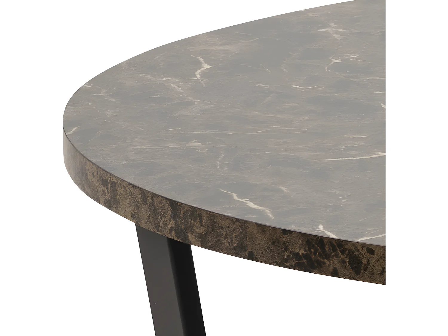 Amst Table de salle à manger, impression marbre marron.