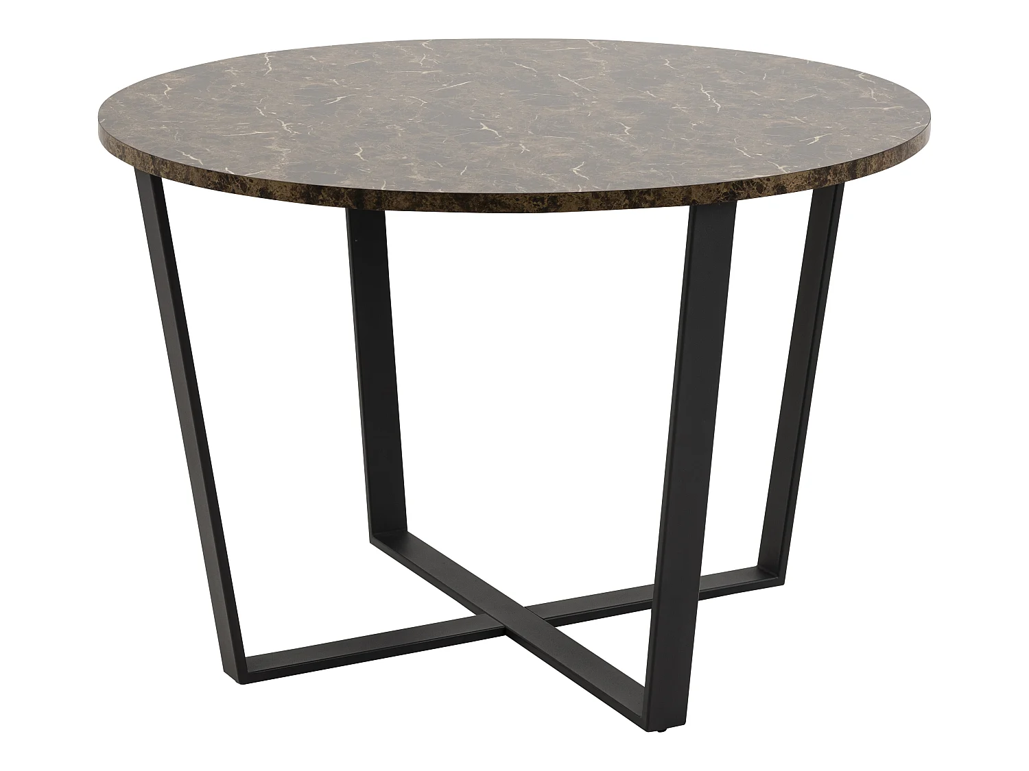 Amst Table de salle à manger, impression marbre marron.