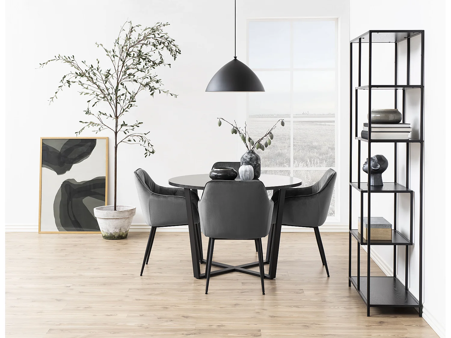 Amst Esstisch Marmor print schwarz.