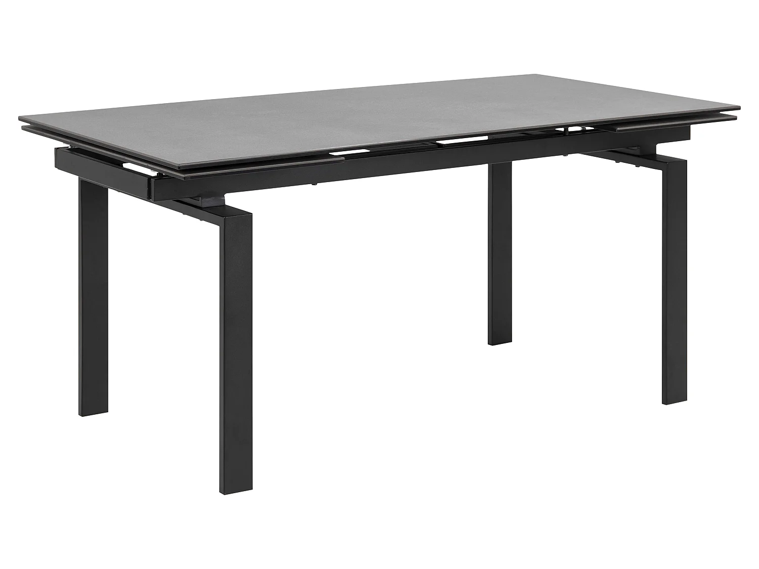 Hummar Table de salle à manger 160/240 cm avec 2 plateaux supplémentaires, noir.