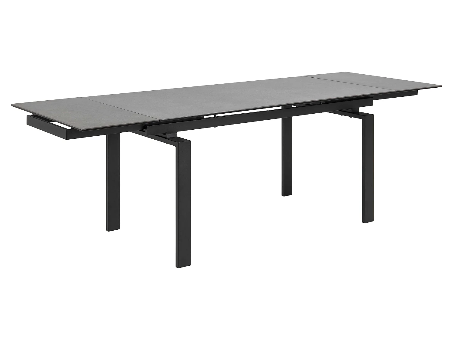 Hummar Table de salle à manger 160/240 cm avec 2 plateaux supplémentaires, noir.