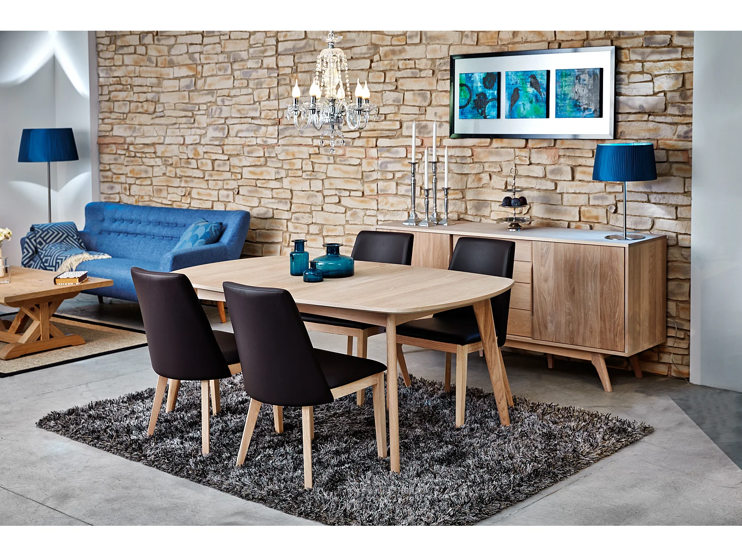 Marte Table de salle à manger extensible, chêne.