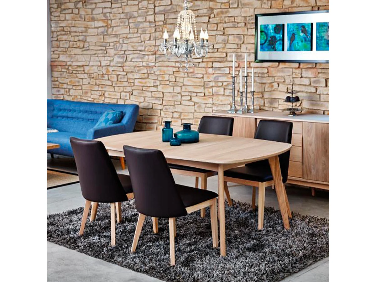 Marte table de salle à manger 102x180 cm préparé pour rallonges blanc.