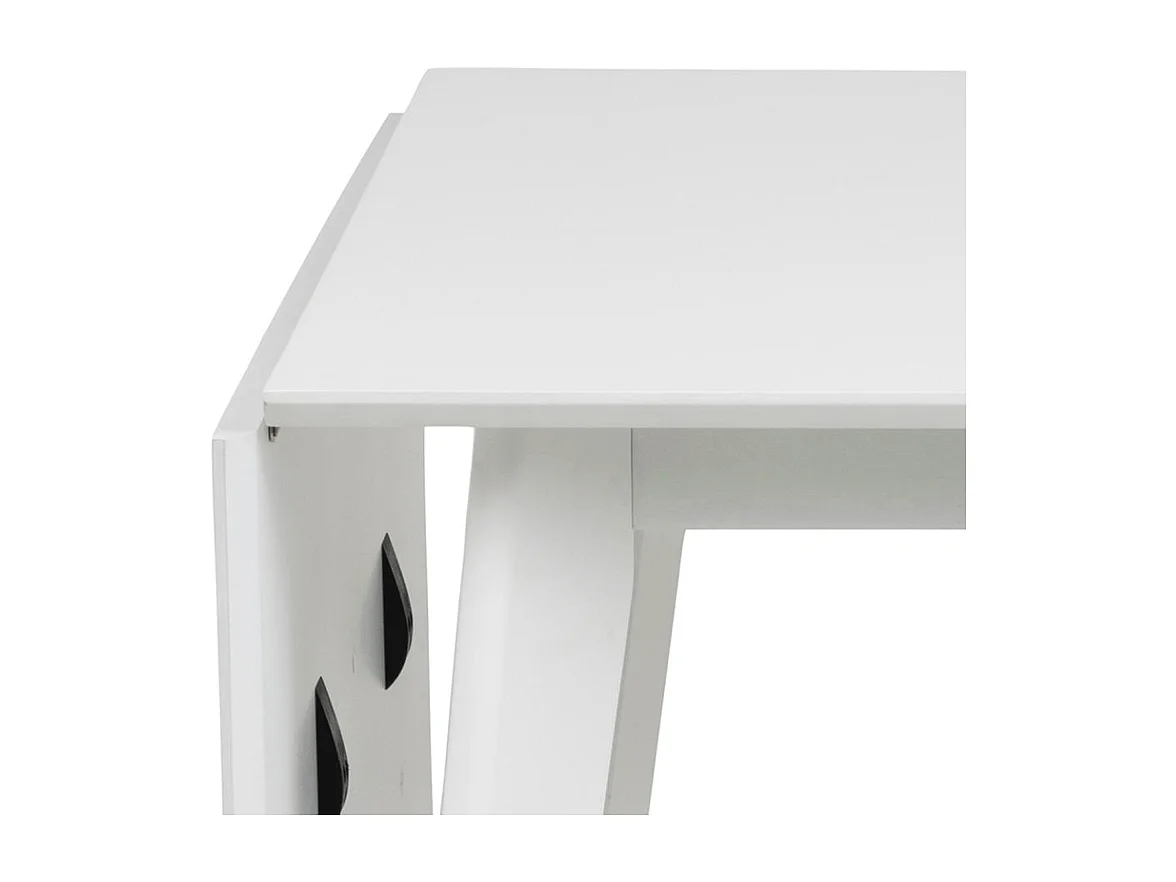 Roxby Table de salle à manger avec, 1 tablette de rangement, supplémentaire, blanc.