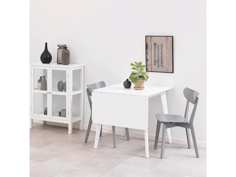 Roxby Table de salle à manger avec, 1 tablette de rangement, supplémentaire, blanc.