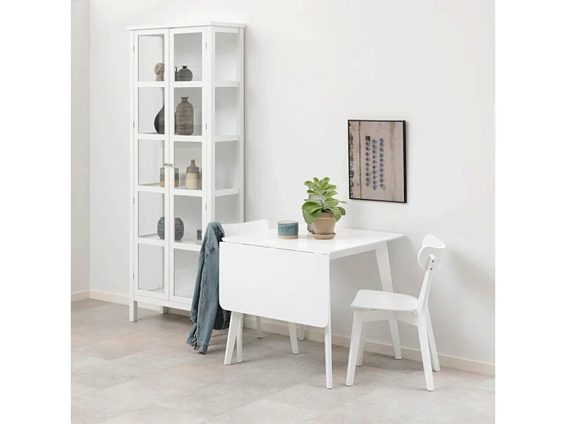 Roxby Table de salle à manger avec, 1 tablette de rangement, supplémentaire, blanc.