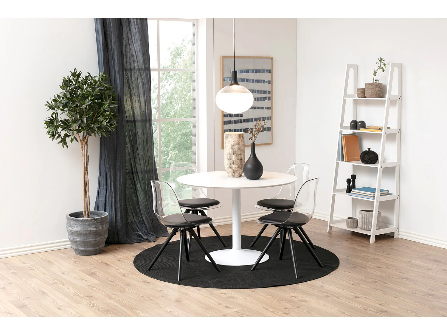 IBIZA Table de salle à manger Ø110 cm, blanc.