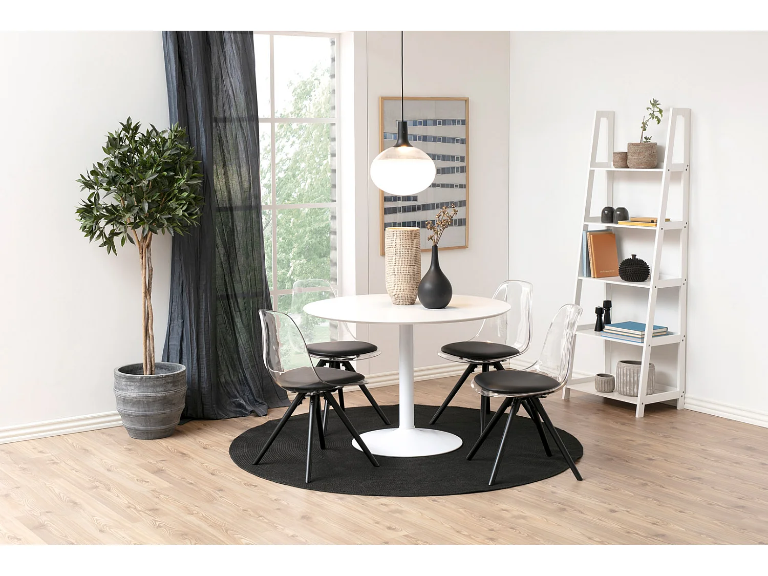 IBIZA Table de salle à manger Ø110 cm, blanc.