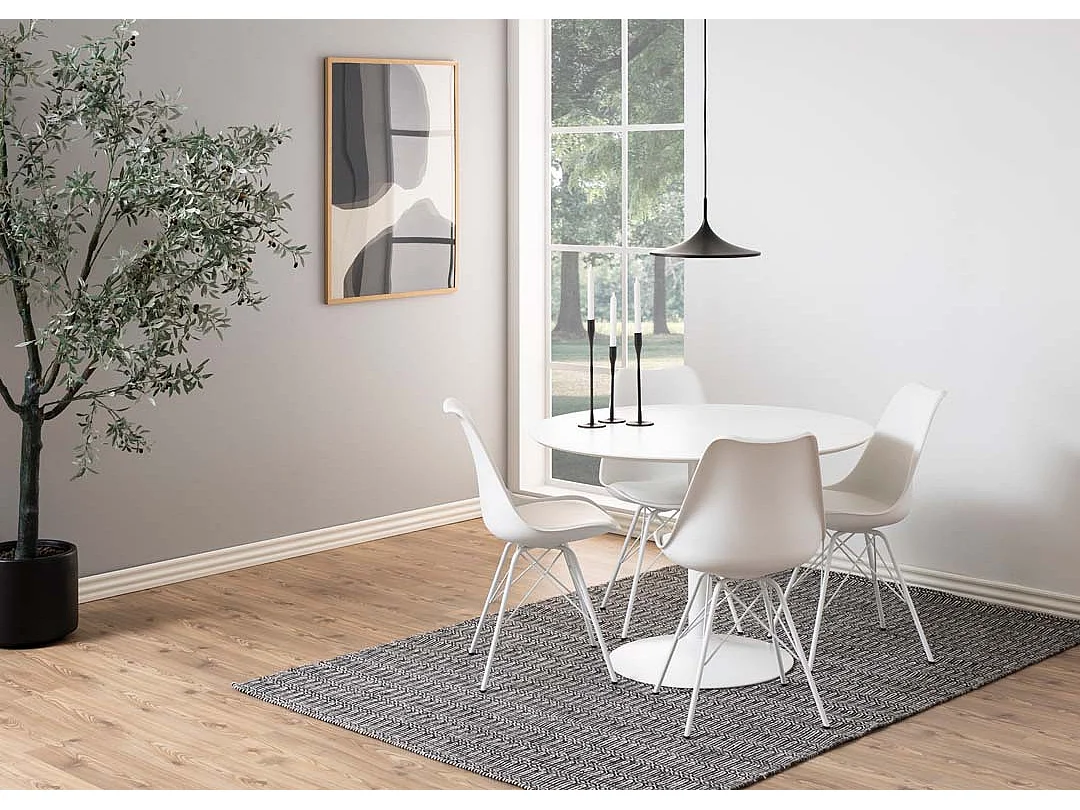 IBIZA Table de salle à manger Ø110 cm, blanc.