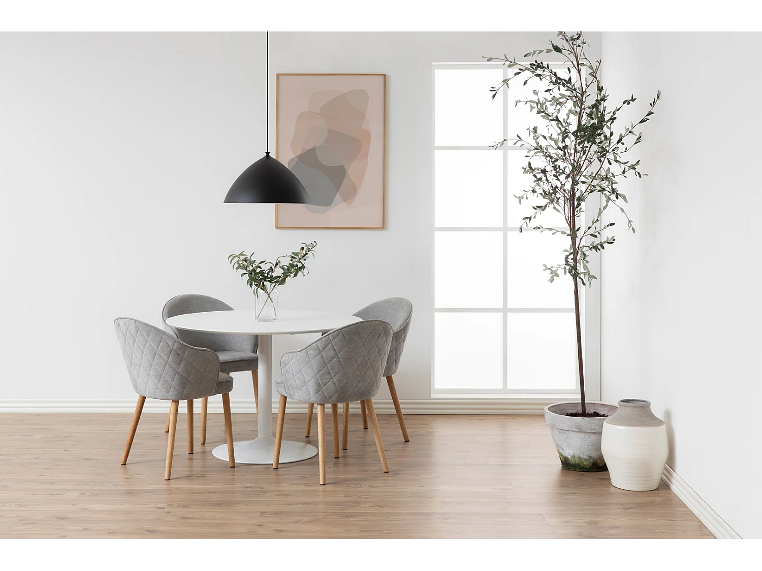 IBIZA Table de salle à manger Ø110 cm, blanc.