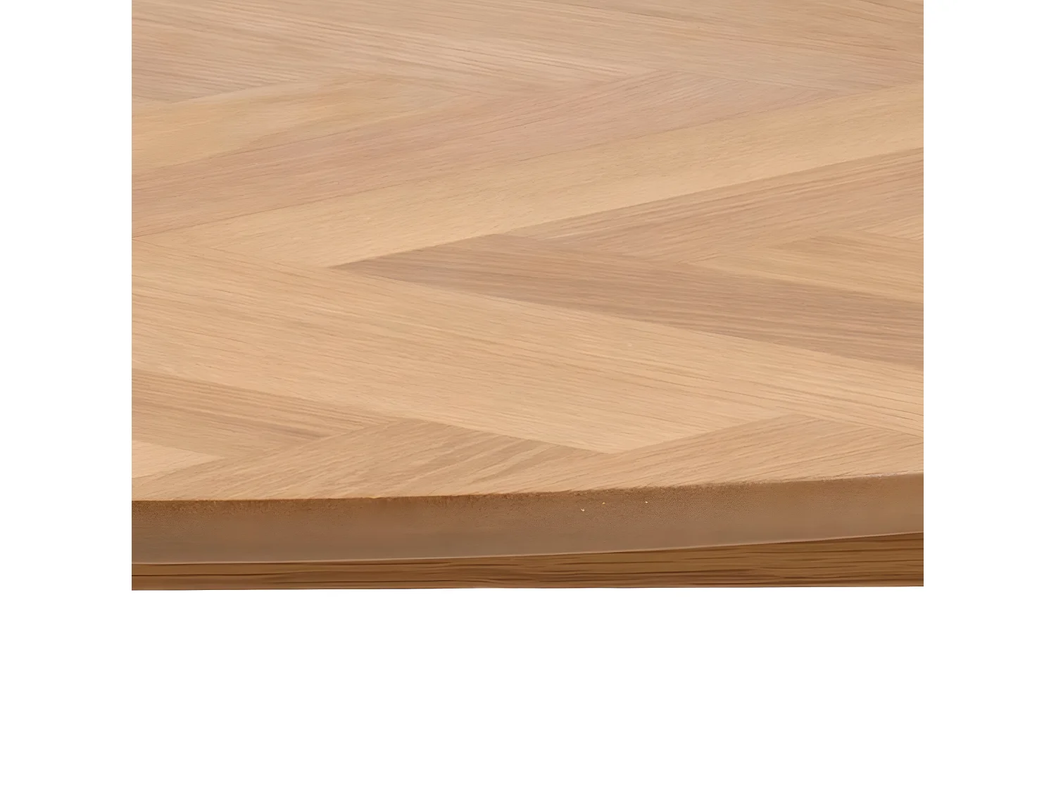 Nagano Table de salle à manger Ø120 cm, motif chevrons de chêne.