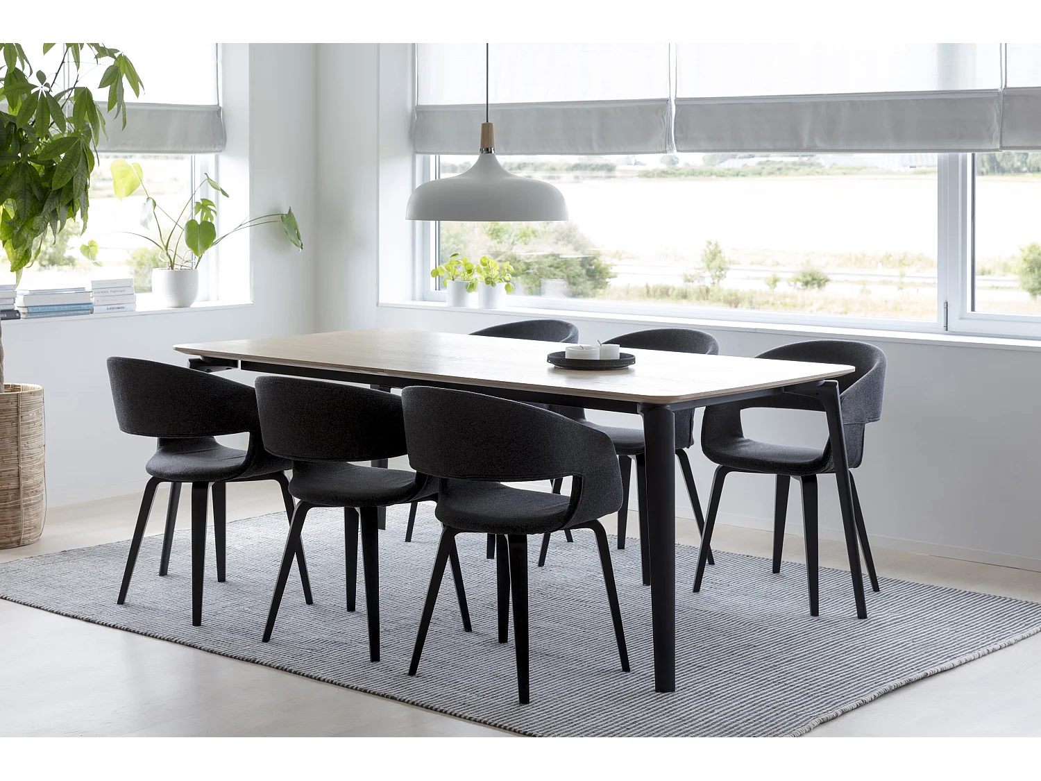 Coy Esstisch 100x200 cm Eiche, schwarz.