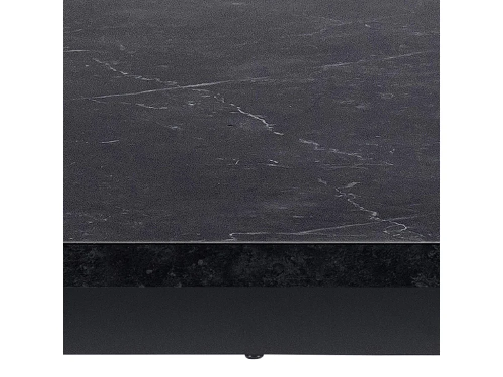 Amble Table de salle à manger 90x160cm impression marbre noir.