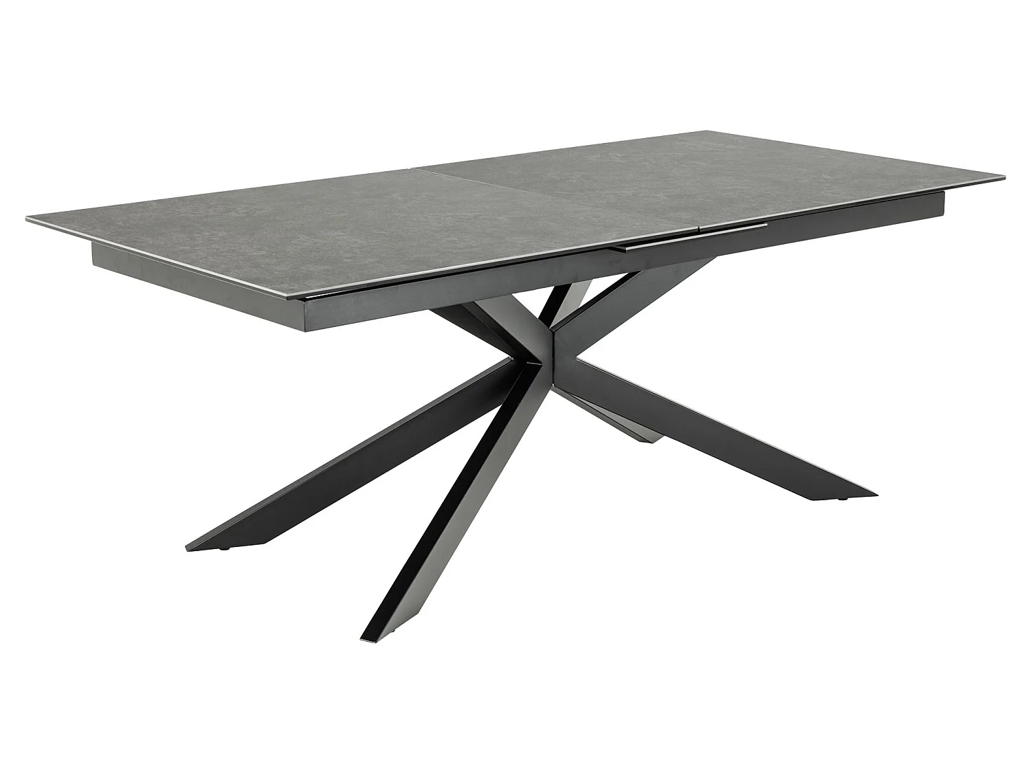 Irwine Esstisch 100x200/240cm mit Auszug schwarz.